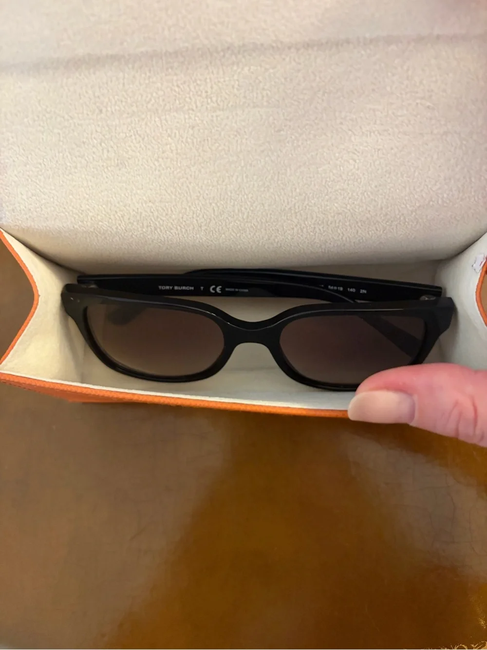 Tory Burch Black Sunglasses with Orange Case